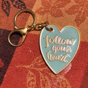 Heart-Shaped Keychain with Gold Accents